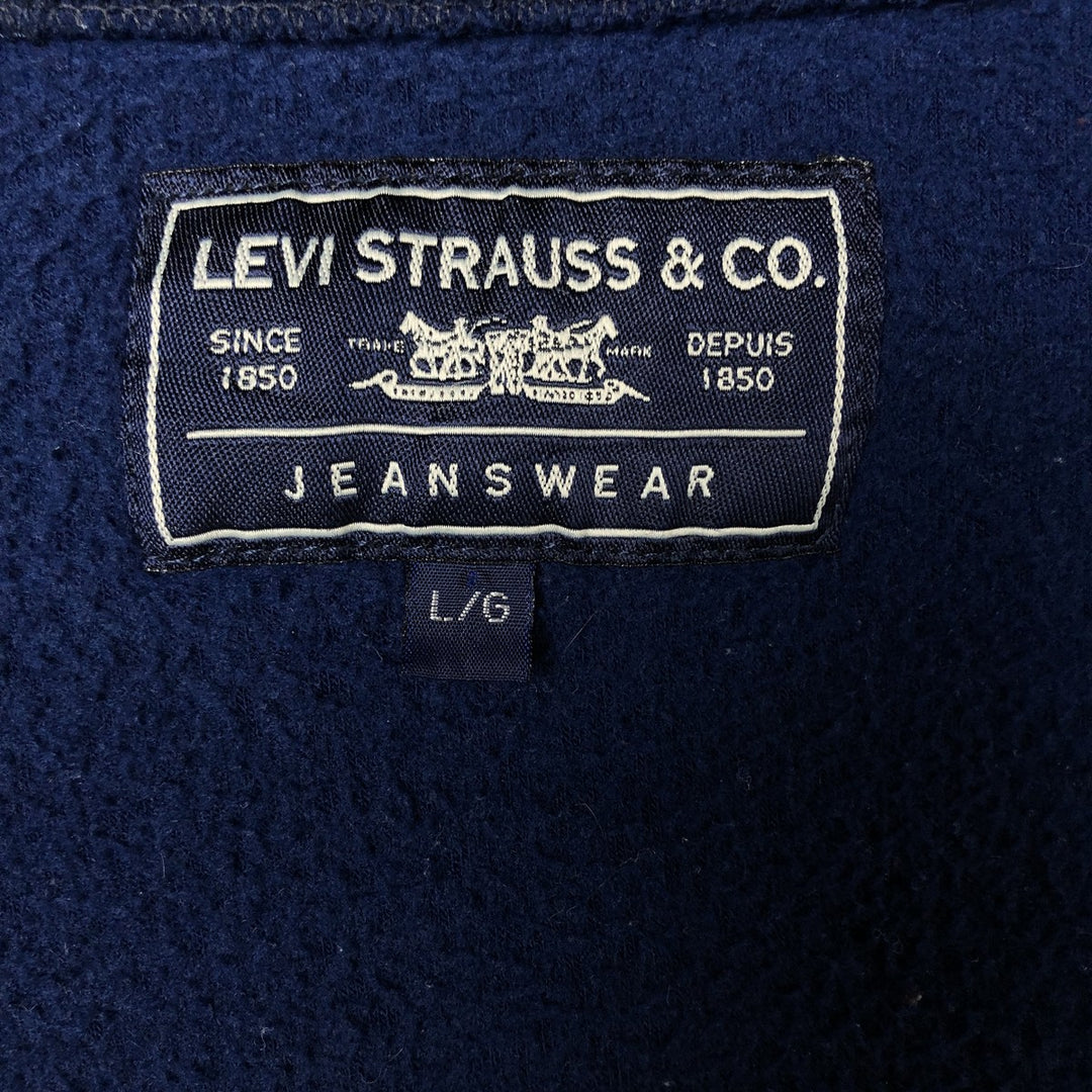 1990'S Vintage Levi's Fleece Jacket, Made in Canada, Men's Size L polyester Navy blue Vintage Second Hand
