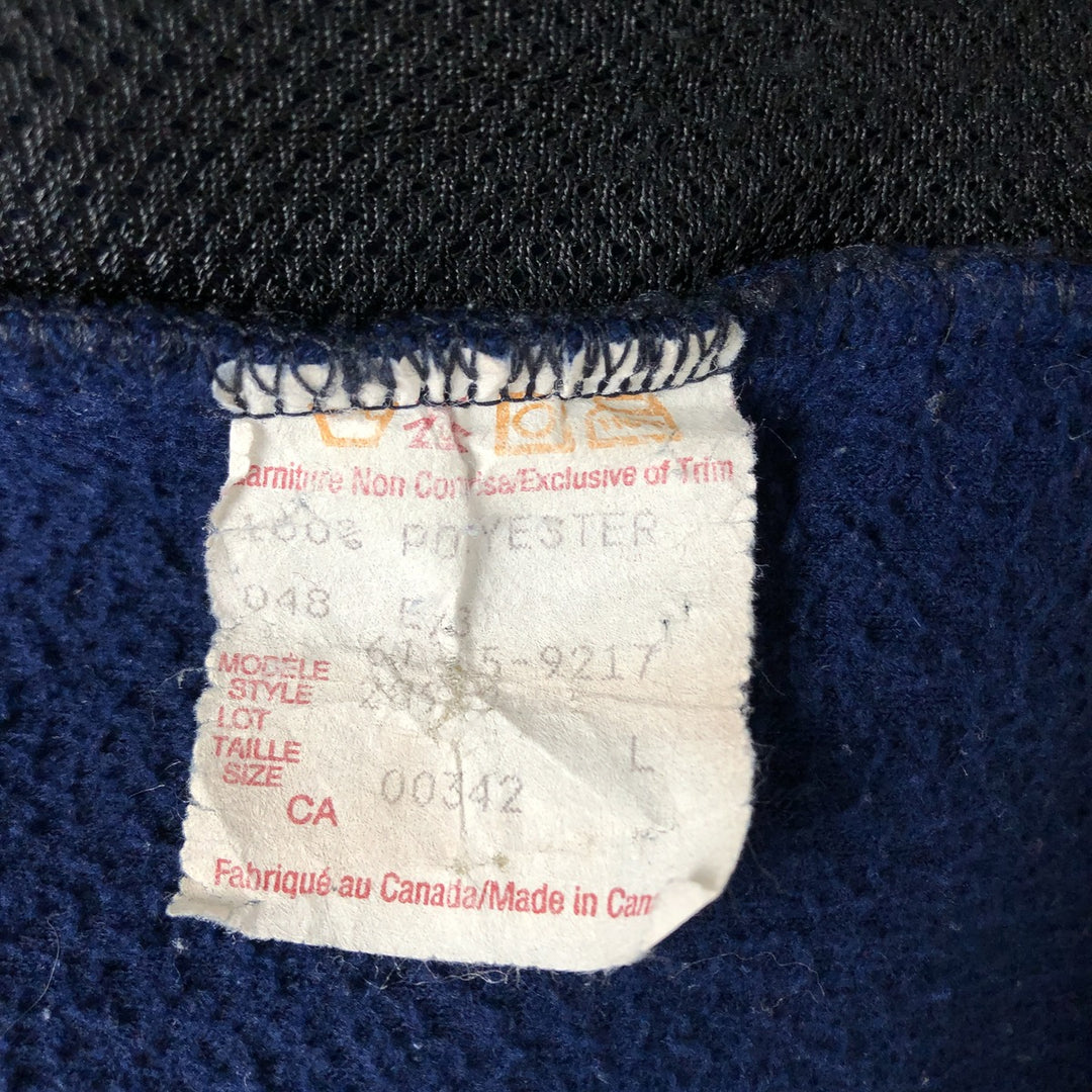 1990'S Vintage Levi's Fleece Jacket, Made in Canada, Men's Size L polyester Navy blue Vintage Second Hand