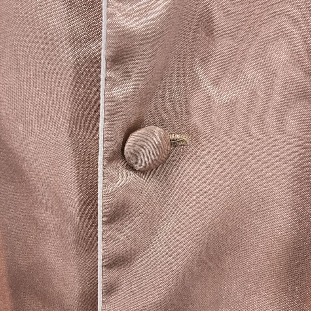 Open collar silk pajama shirt, box shirt, women's size L silk pink type Vintage Second Hand