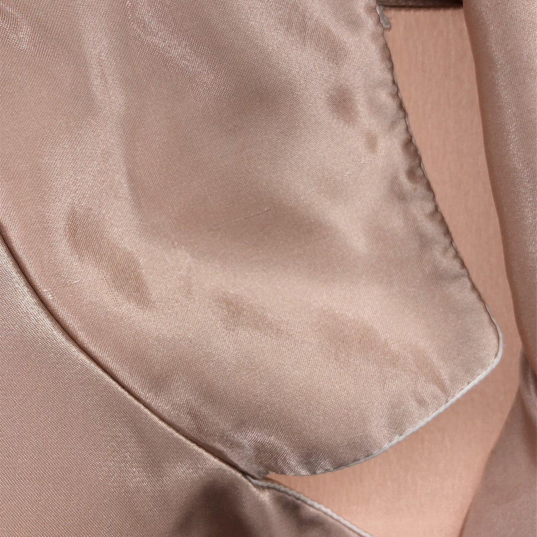 Open collar silk pajama shirt, box shirt, women's size L silk pink type Vintage Second Hand