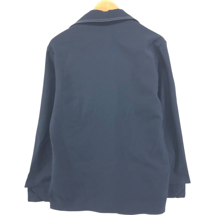 70s~80'S JCPenney long sleeve open collar shirt, box shirt, men's size M, vintage unclear black type Vintage Second Hand