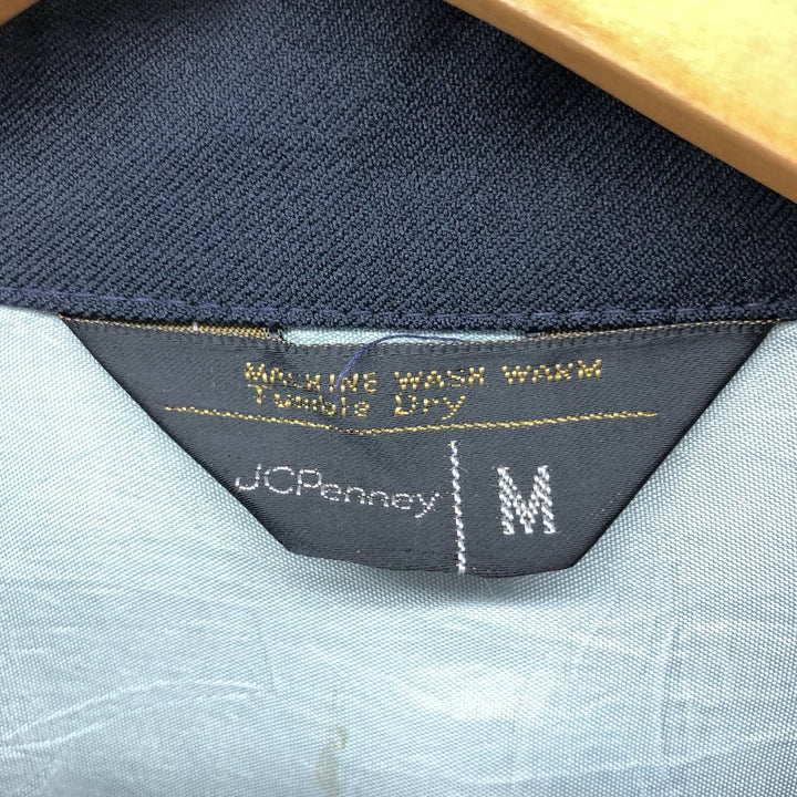 70s~80'S JCPenney long sleeve open collar shirt, box shirt, men's size M, vintage unclear black type Vintage Second Hand