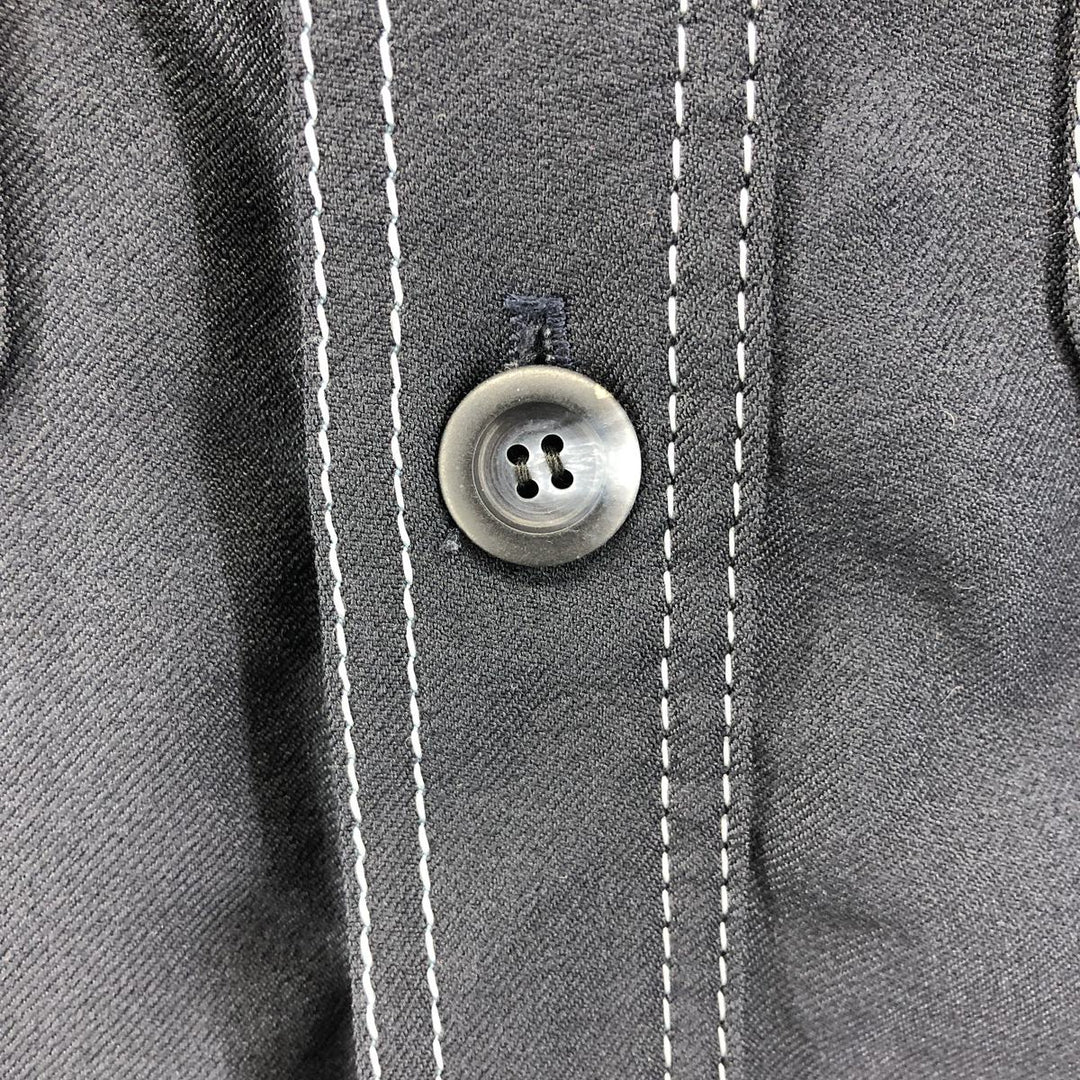 70s~80'S JCPenney long sleeve open collar shirt, box shirt, men's size M, vintage unclear black type Vintage Second Hand