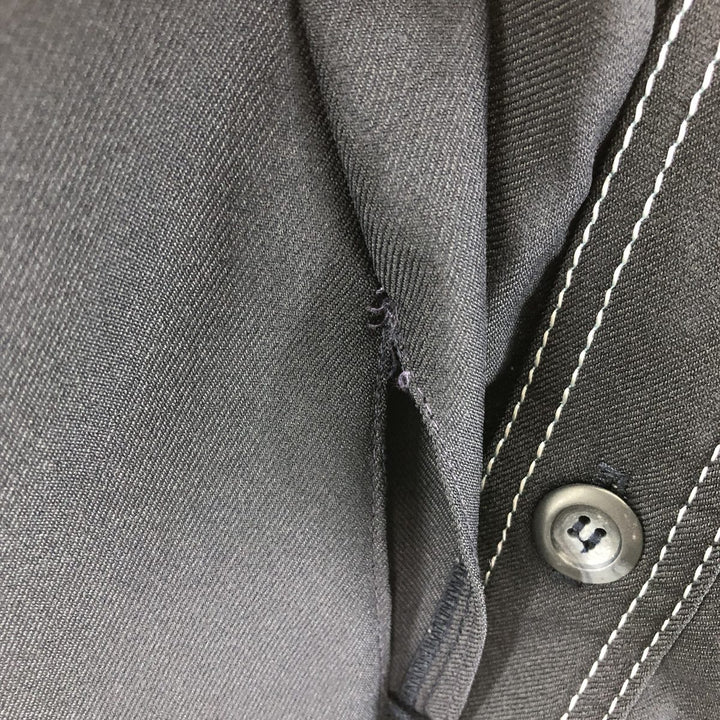 70s~80'S JCPenney long sleeve open collar shirt, box shirt, men's size M, vintage unclear black type Vintage Second Hand