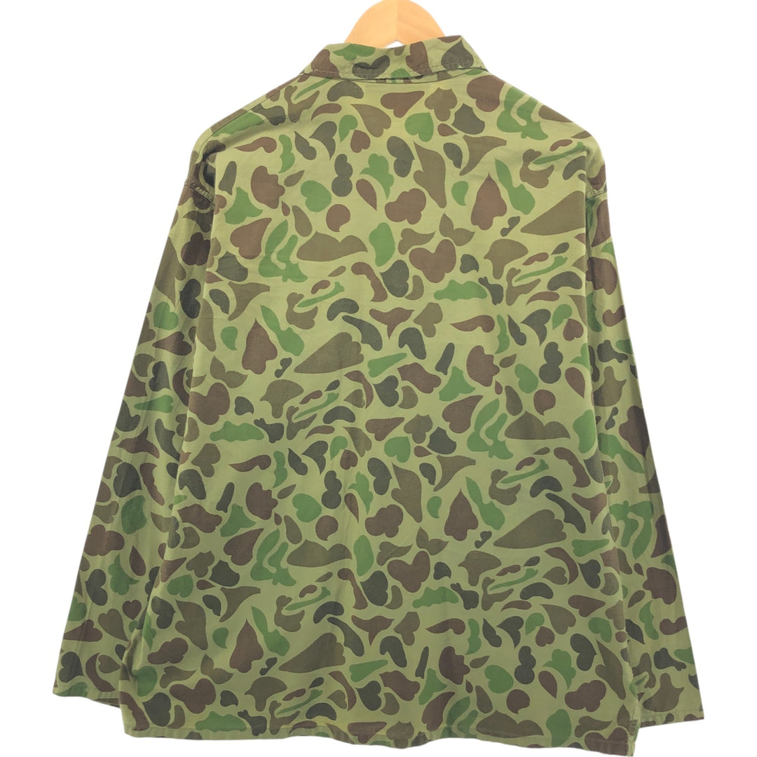 70'S CALIBER Camouflage Pattern Duck Hunter Camo Hunting Jacket Men's XL Vintage cotton Khaki type Vintage Second Hand
