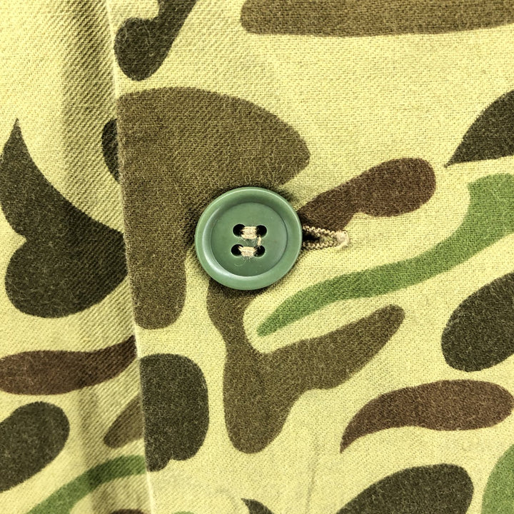 70'S CALIBER Camouflage Pattern Duck Hunter Camo Hunting Jacket Men's XL Vintage cotton Khaki type Vintage Second Hand