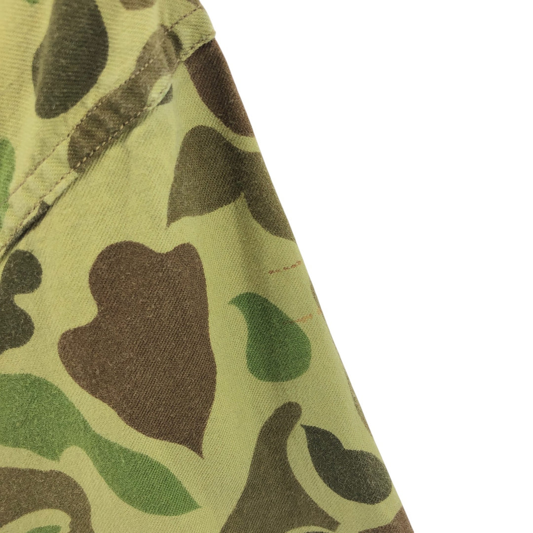 70'S CALIBER Camouflage Pattern Duck Hunter Camo Hunting Jacket Men's XL Vintage cotton Khaki type Vintage Second Hand