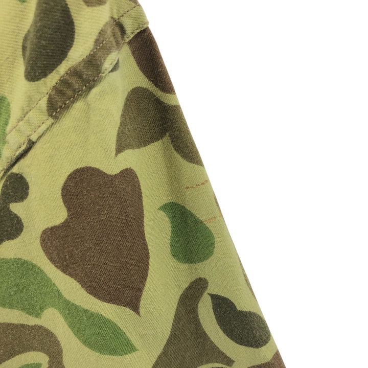 70'S CALIBER Camouflage Pattern Duck Hunter Camo Hunting Jacket Men's XL Vintage cotton Khaki type Vintage Second Hand