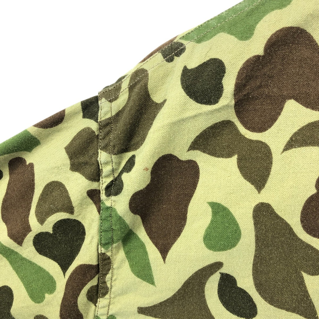 70'S CALIBER Camouflage Pattern Duck Hunter Camo Hunting Jacket Men's XL Vintage cotton Khaki type Vintage Second Hand