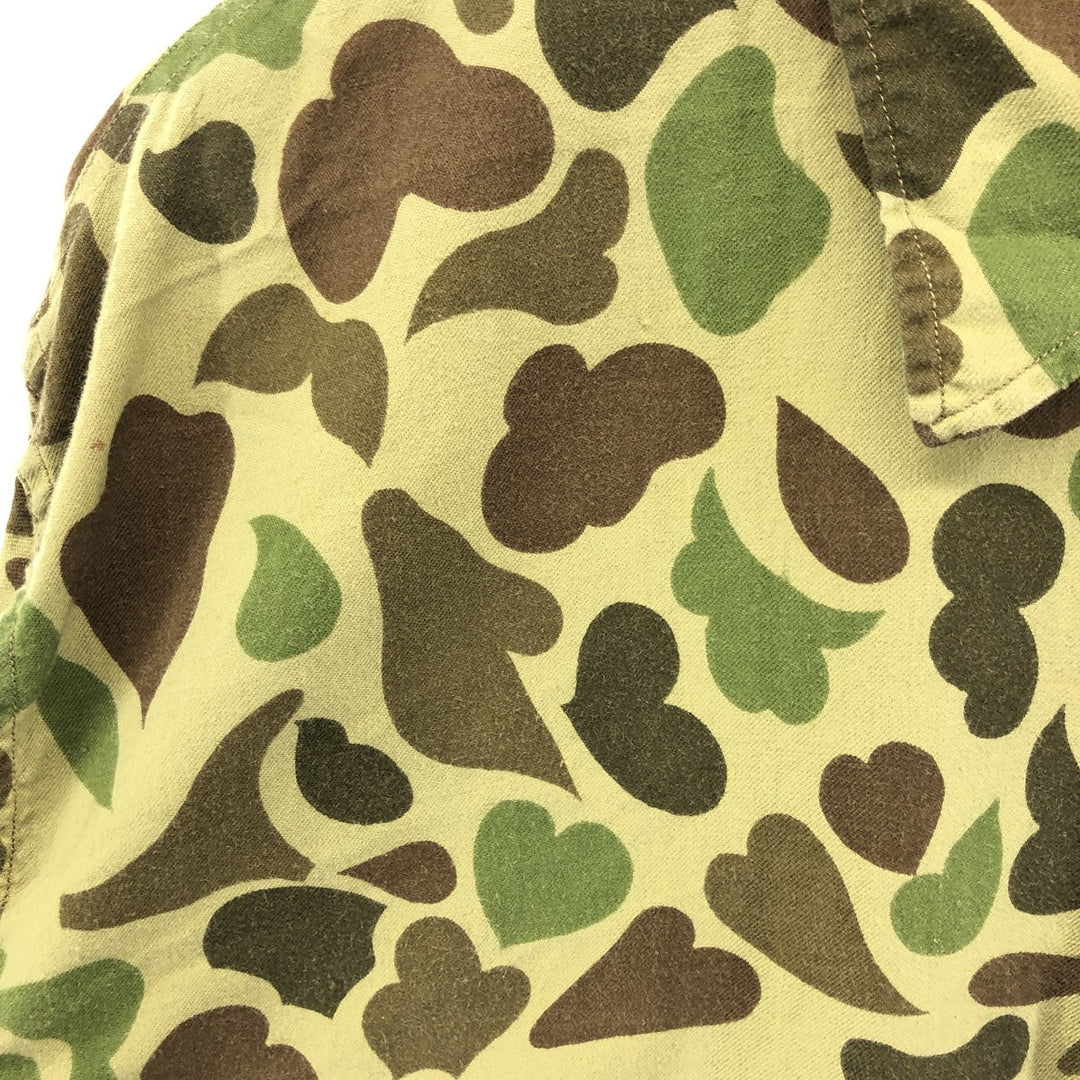 70'S CALIBER Camouflage Pattern Duck Hunter Camo Hunting Jacket Men's XL Vintage cotton Khaki type Vintage Second Hand