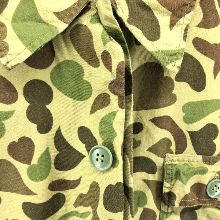 70'S CALIBER Camouflage Pattern Duck Hunter Camo Hunting Jacket Men's XL Vintage cotton Khaki type Vintage Second Hand