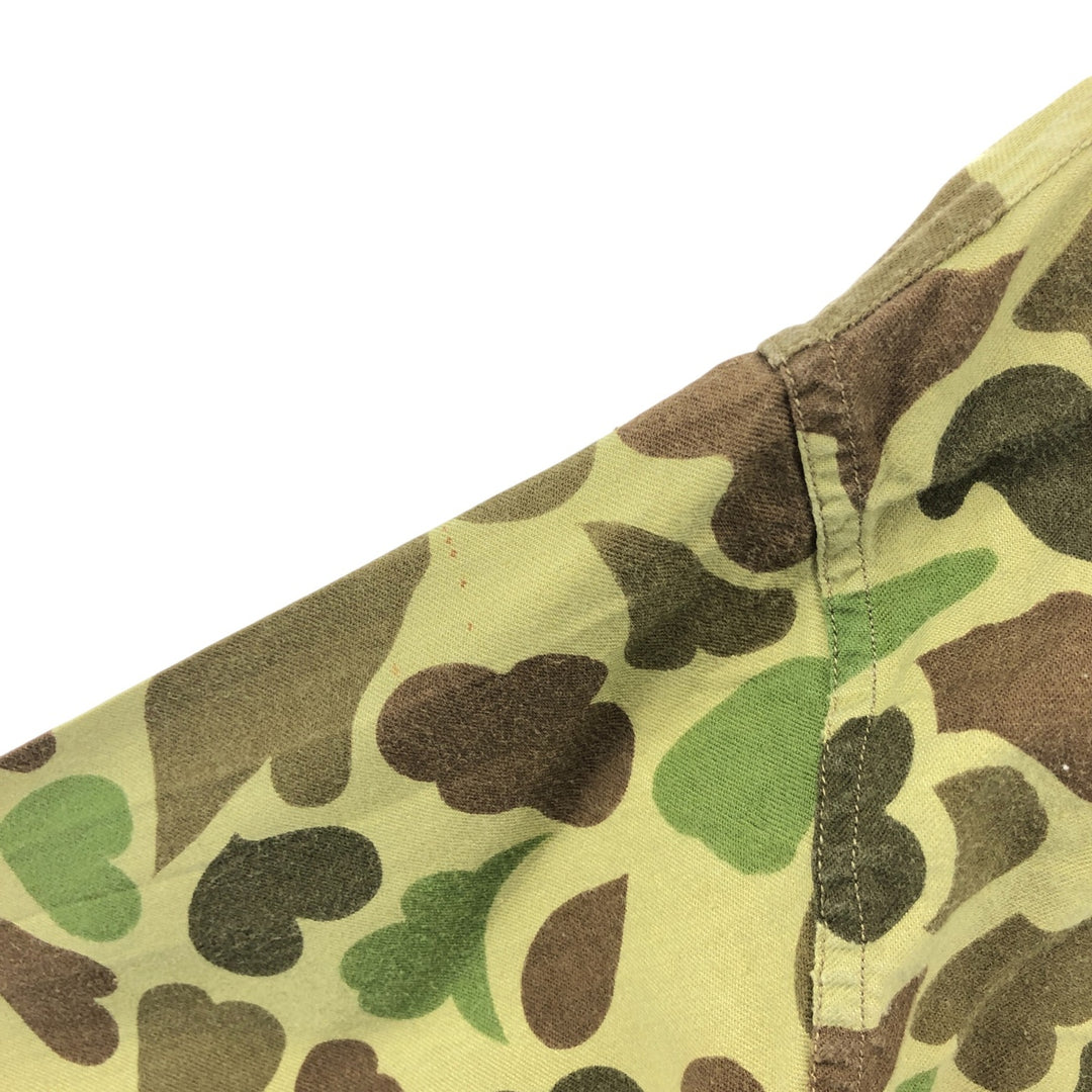 70'S CALIBER Camouflage Pattern Duck Hunter Camo Hunting Jacket Men's XL Vintage cotton Khaki type Vintage Second Hand