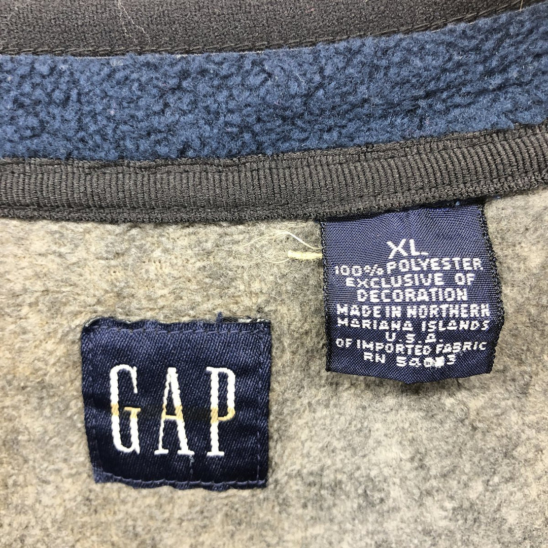 90'S GAP Old Gap V-neck fleece pullover, men's size XL, vintage polyester navy blue type Vintage Second Hand