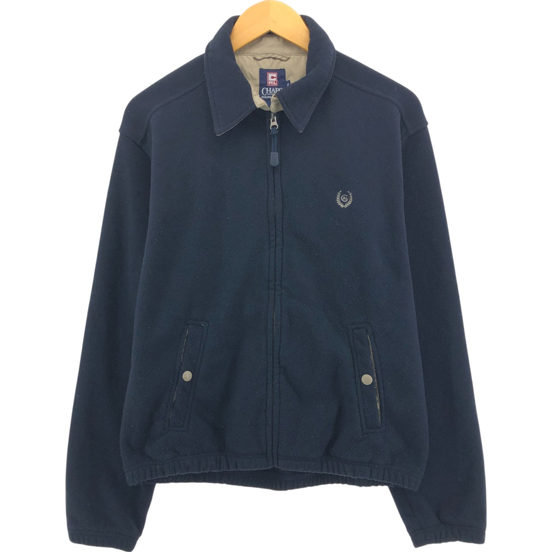 Ralph Lauren CHAPS Swing Top Fleece Jacket, Men's Size Medium polyester navy blue type Vintage Second Hand