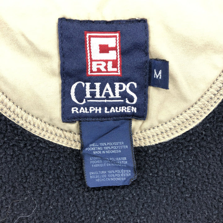 Ralph Lauren CHAPS Swing Top Fleece Jacket, Men's Size Medium polyester navy blue type Vintage Second Hand
