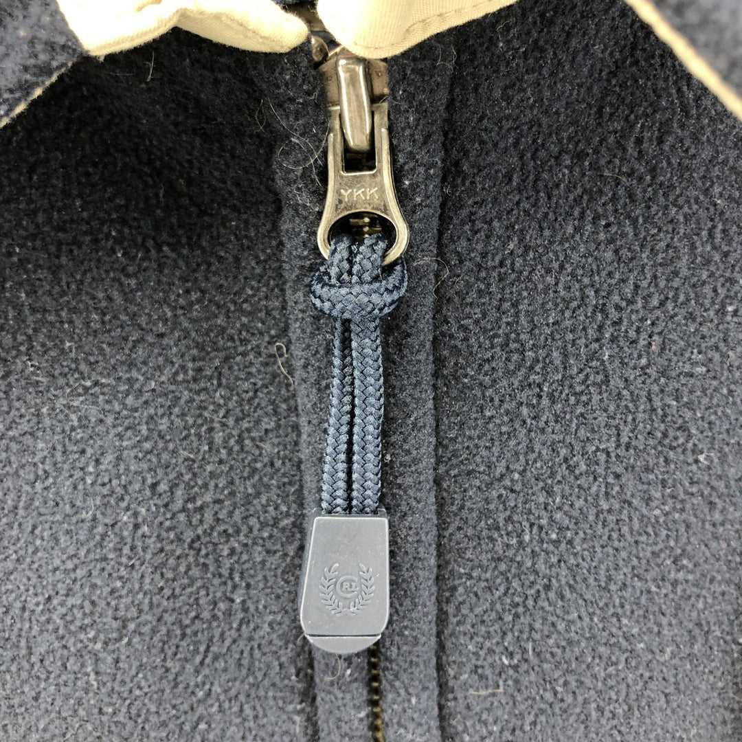 Ralph Lauren CHAPS Swing Top Fleece Jacket, Men's Size Medium polyester navy blue type Vintage Second Hand