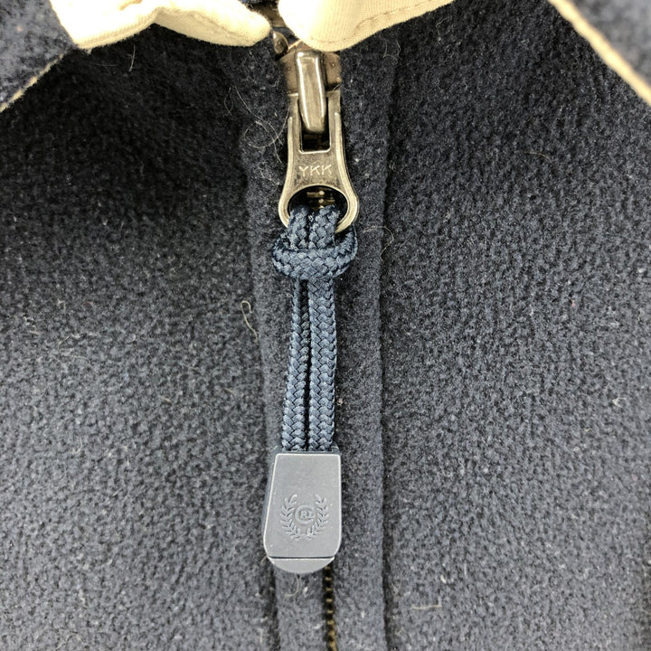 Ralph Lauren CHAPS Swing Top Fleece Jacket, Men's Size Medium polyester navy blue type Vintage Second Hand