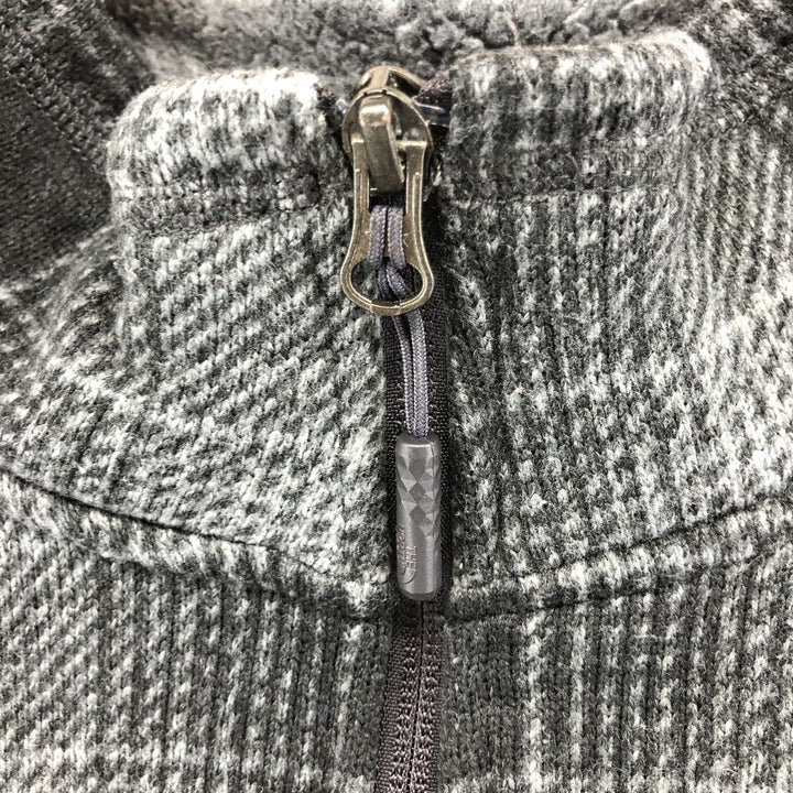 THE NORTH FACE Check Pattern Half-Zip Fleece Pullover, Men's XL polyester gray type Vintage Second Hand
