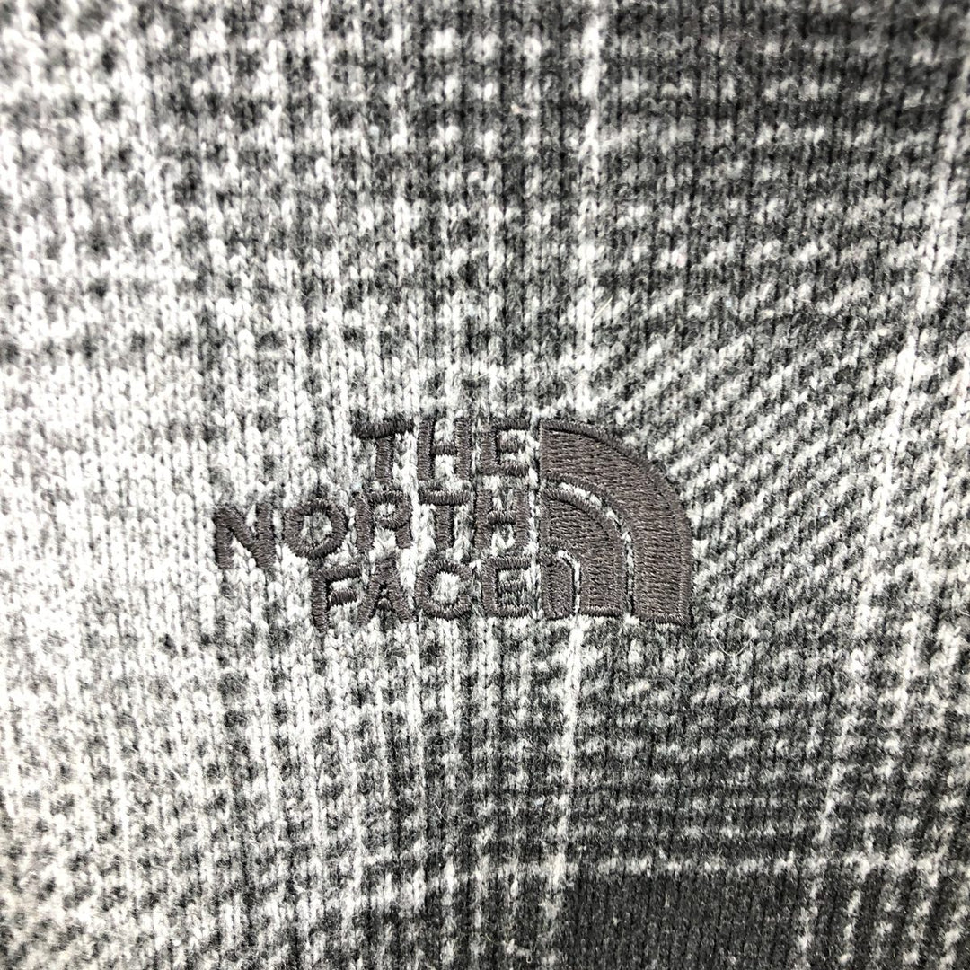 THE NORTH FACE Check Pattern Half-Zip Fleece Pullover, Men's XL polyester gray type Vintage Second Hand