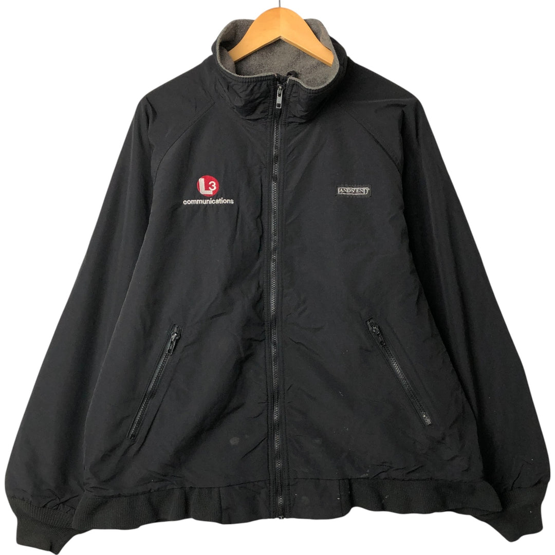 Vintage 90'S Lands' End padded puffer jacket, made in the USA, size L, men's Nylon black type Vintage Second Hand