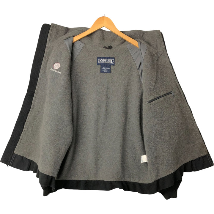 Vintage 90'S Lands' End padded puffer jacket, made in the USA, size L, men's Nylon black type Vintage Second Hand