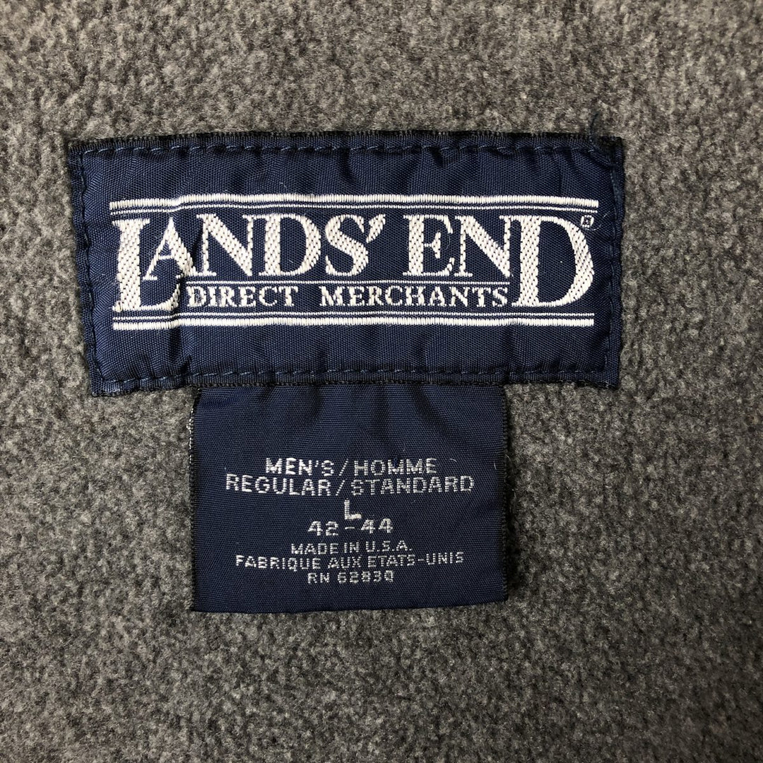 Vintage 90'S Lands' End padded puffer jacket, made in the USA, size L, men's Nylon black type Vintage Second Hand