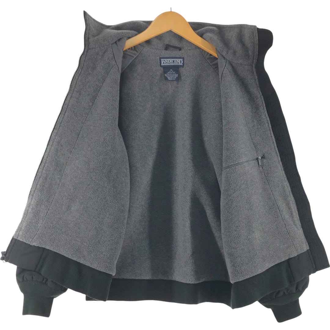 Vintage 80s-90'S Lands' End padded puffer jacket, men's size small Nylon black type Vintage Second Hand