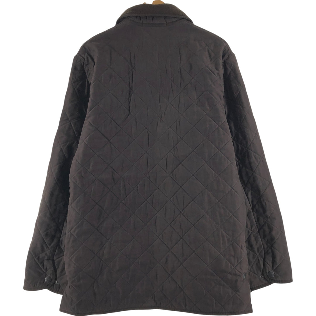 2000s~ Barbour Microfiber Polarquilt Long 3-Warrant Quilted Jacket, Men's Size L polyester brown type Vintage Second Hand