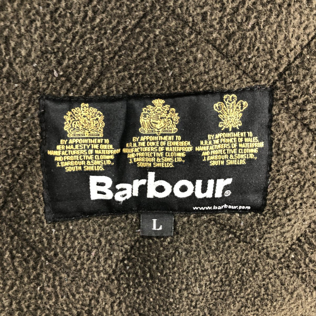 2000s~ Barbour Microfiber Polarquilt Long 3-Warrant Quilted Jacket, Men's Size L polyester brown type Vintage Second Hand