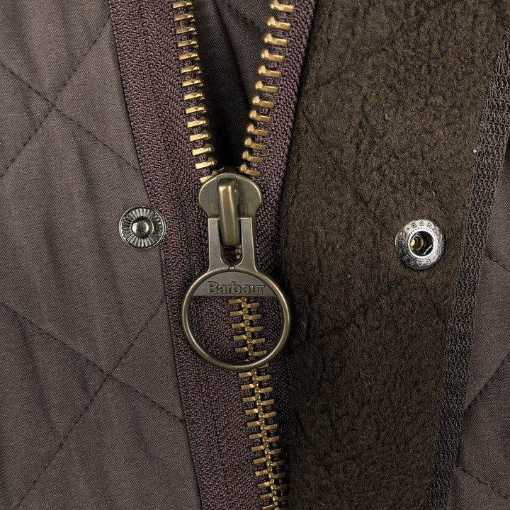 2000s~ Barbour Microfiber Polarquilt Long 3-Warrant Quilted Jacket, Men's Size L polyester brown type Vintage Second Hand