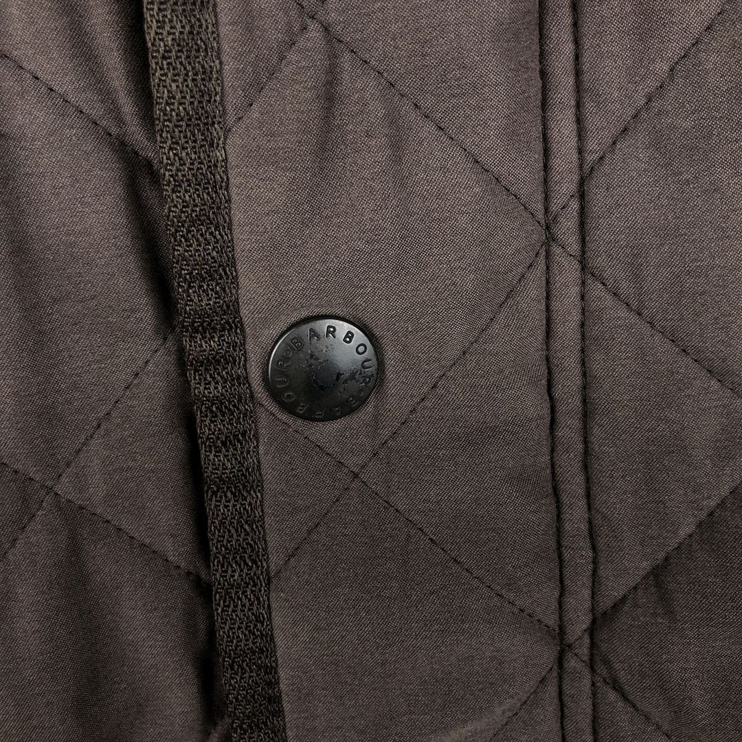2000s~ Barbour Microfiber Polarquilt Long 3-Warrant Quilted Jacket, Men's Size L polyester brown type Vintage Second Hand