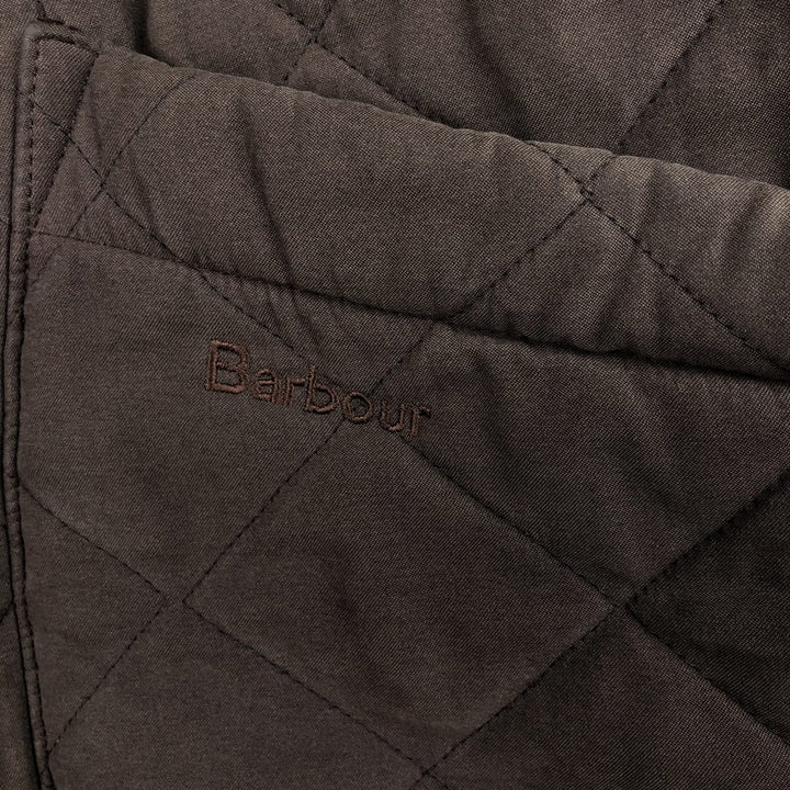 2000s~ Barbour Microfiber Polarquilt Long 3-Warrant Quilted Jacket, Men's Size L polyester brown type Vintage Second Hand