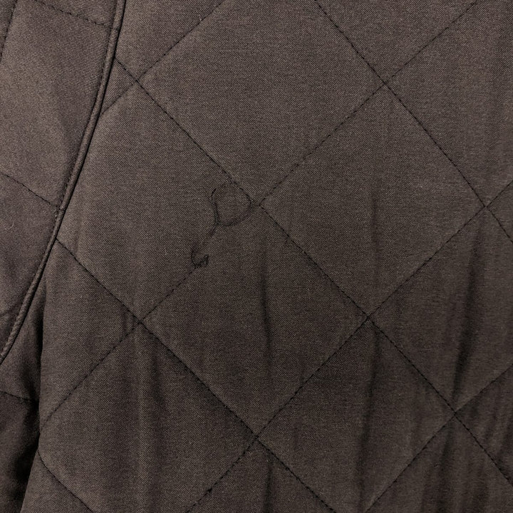 2000s~ Barbour Microfiber Polarquilt Long 3-Warrant Quilted Jacket, Men's Size L polyester brown type Vintage Second Hand