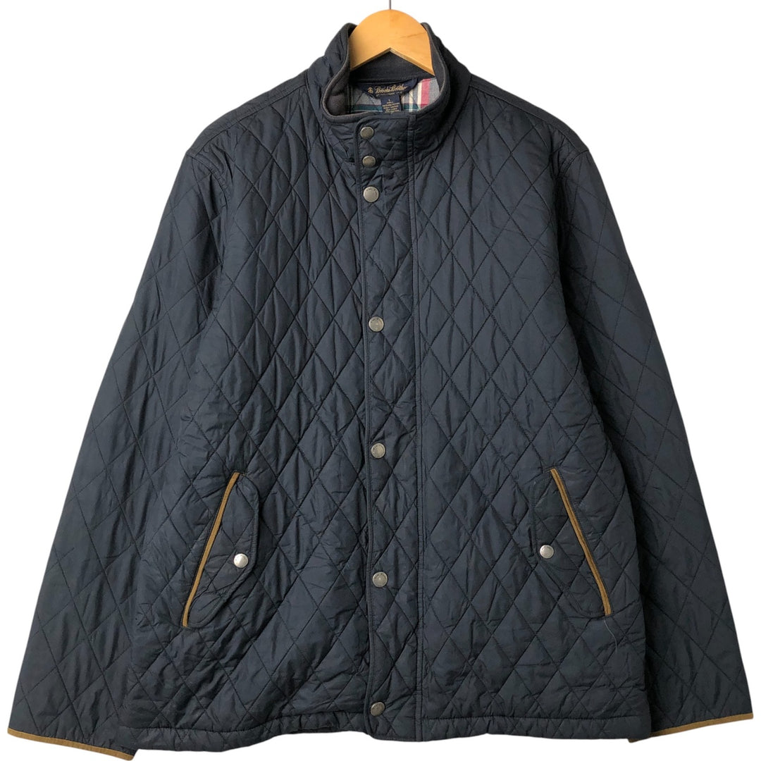 Brooks Brothers Quilted Puffer Jacket, Men's Size L polyester navy blue type Vintage Second Hand