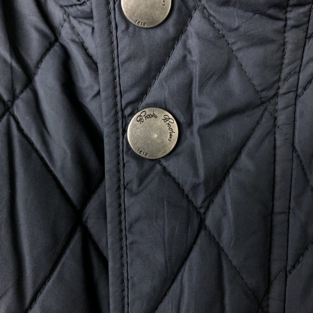 Brooks Brothers Quilted Puffer Jacket, Men's Size L polyester navy blue type Vintage Second Hand