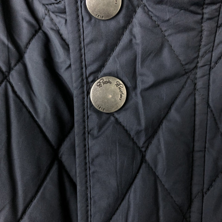Brooks Brothers Quilted Puffer Jacket, Men's Size L polyester navy blue type Vintage Second Hand