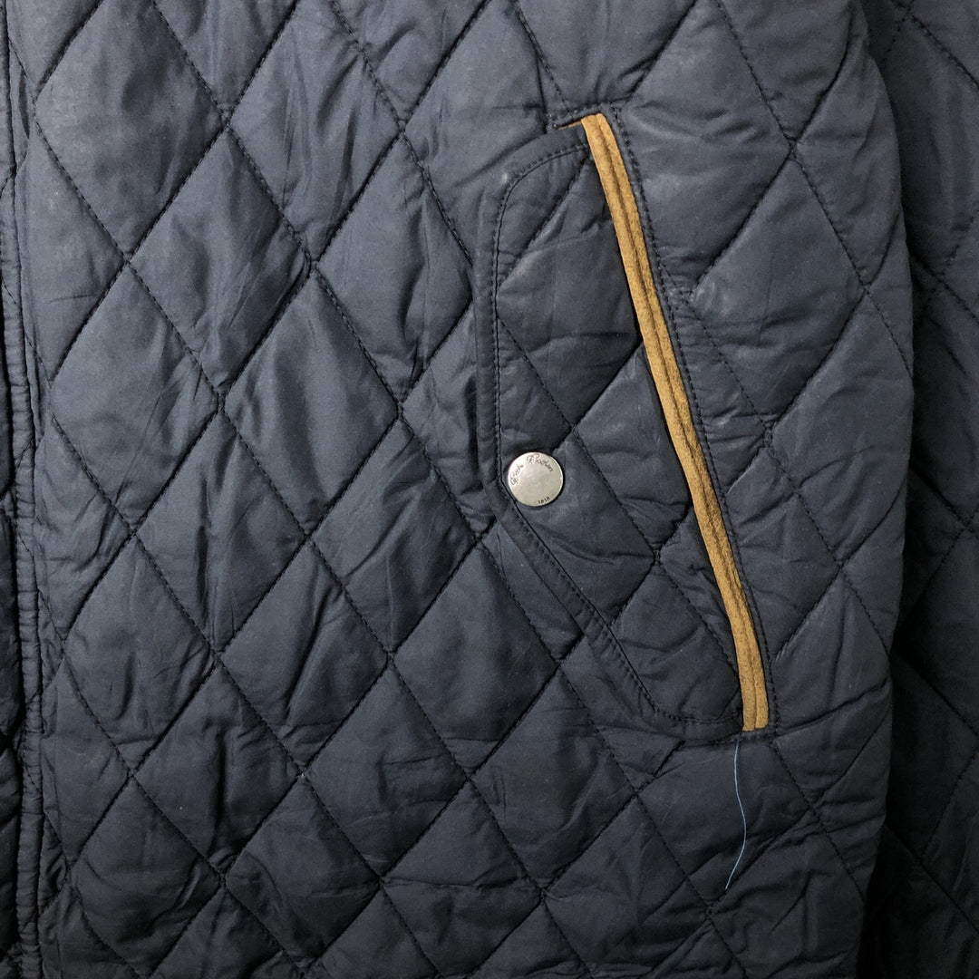 Brooks Brothers Quilted Puffer Jacket, Men's Size L polyester navy blue type Vintage Second Hand