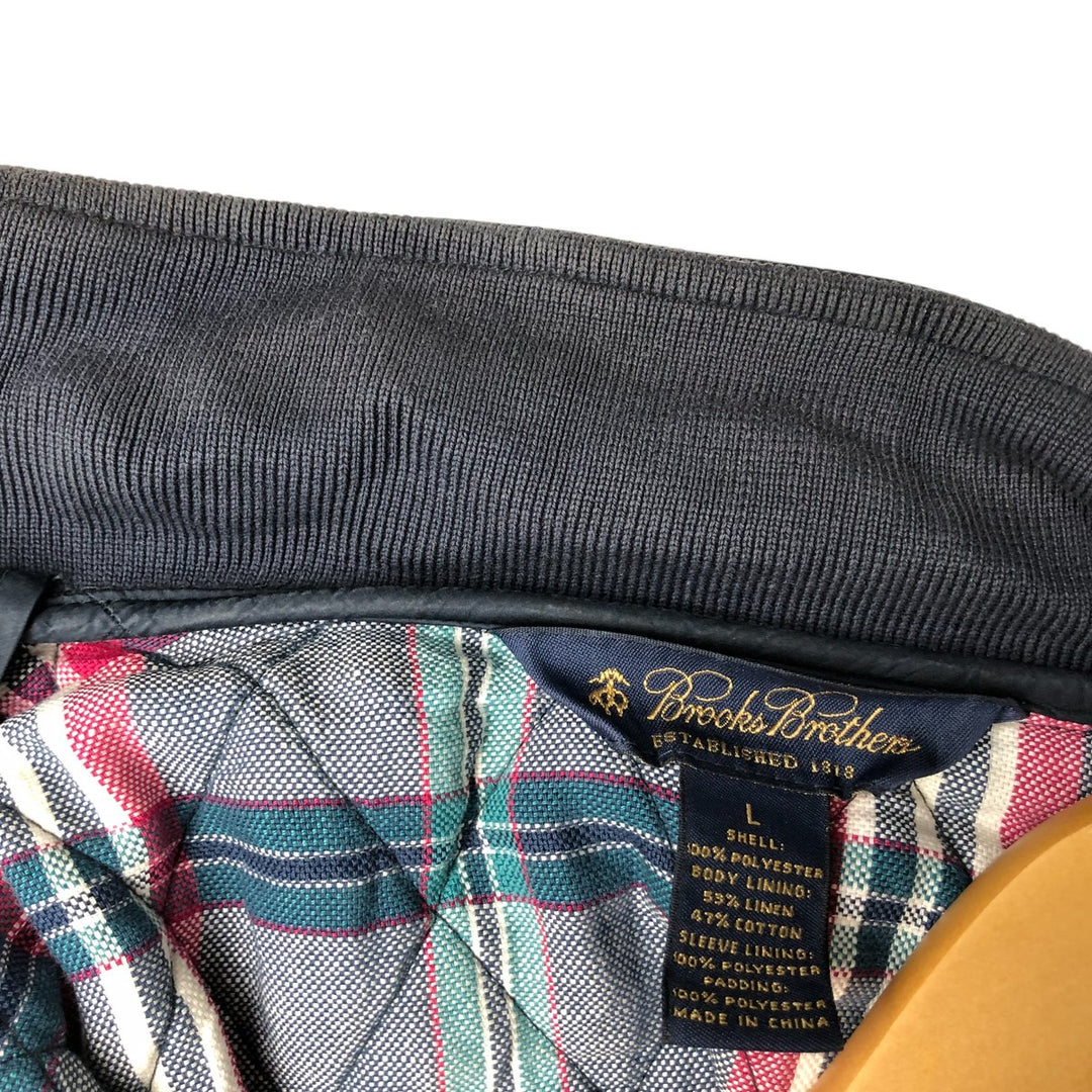 Brooks Brothers Quilted Puffer Jacket, Men's Size L polyester navy blue type Vintage Second Hand