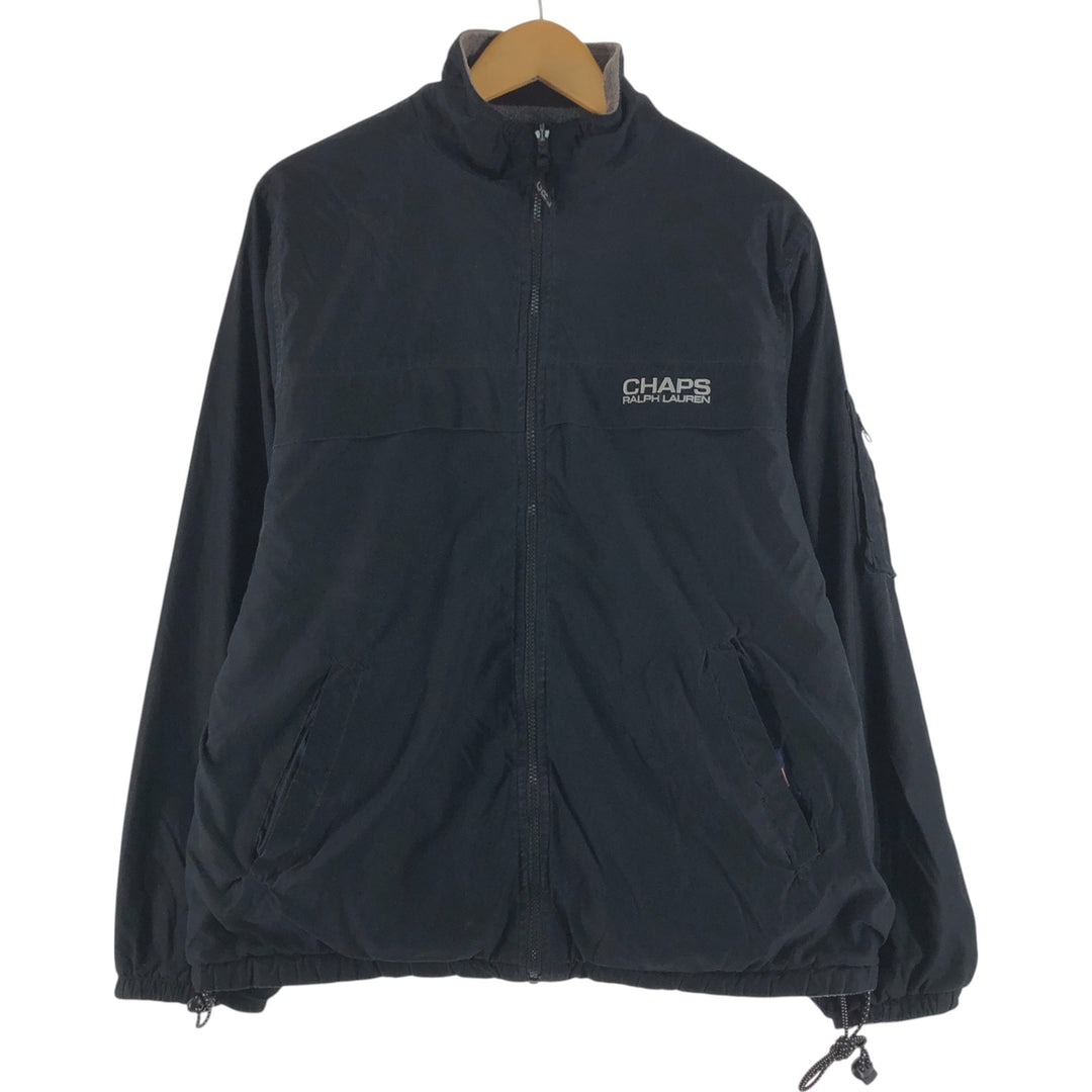 Ralph Lauren CHAPS Chaps with back logo, reversible fleece and windbreaker, men's size M polyester black type Vintage Second Hand