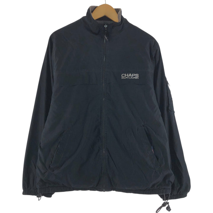 Ralph Lauren CHAPS Chaps with back logo, reversible fleece and windbreaker, men's size M polyester black type Vintage Second Hand
