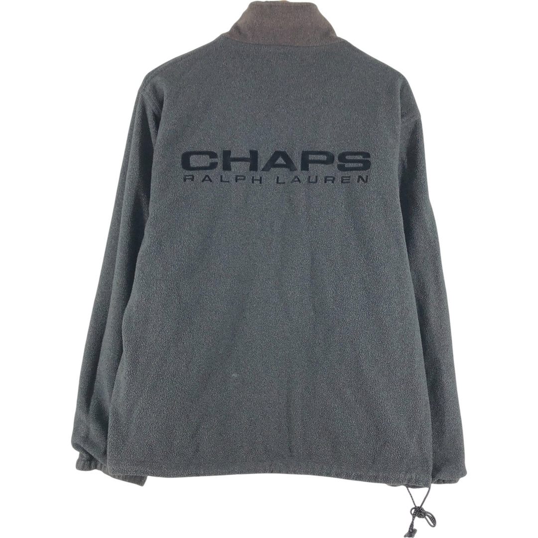 Ralph Lauren CHAPS Chaps with back logo, reversible fleece and windbreaker, men's size M polyester black type Vintage Second Hand