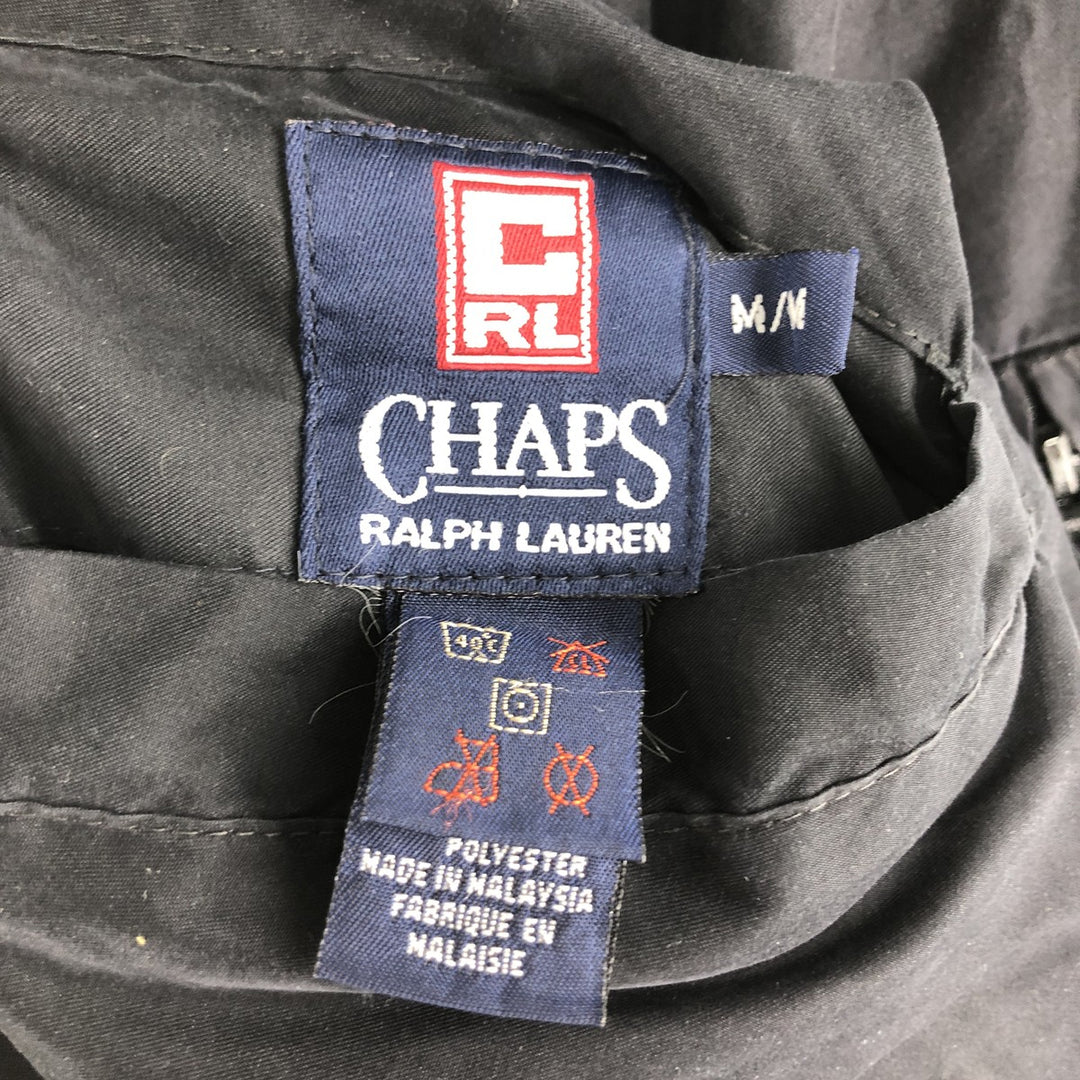 Ralph Lauren CHAPS Chaps with back logo, reversible fleece and windbreaker, men's size M polyester black type Vintage Second Hand