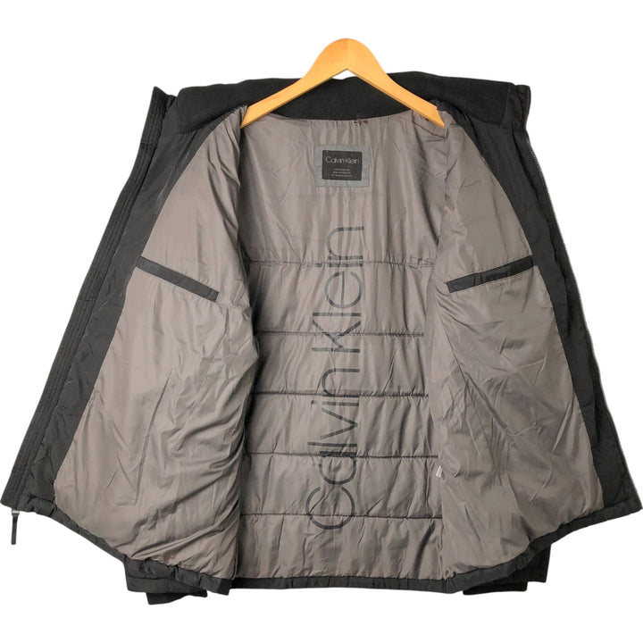 Calvin Klein padded puffer jacket, men's size L polyester black type Vintage Second Hand