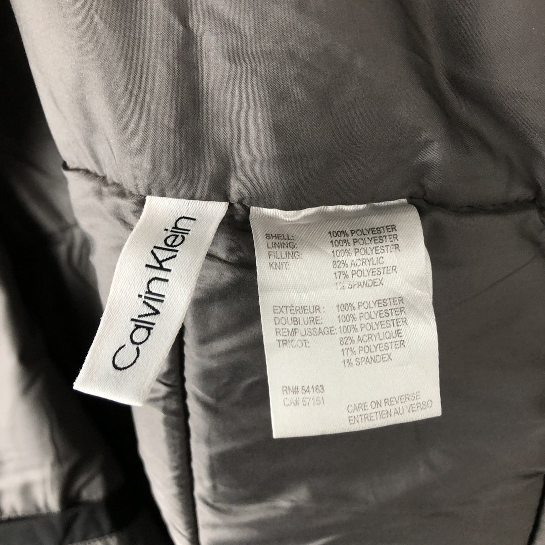 Calvin Klein padded puffer jacket, men's size L polyester black type Vintage Second Hand