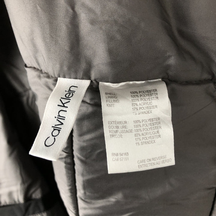 Calvin Klein padded puffer jacket, men's size L polyester black type Vintage Second Hand