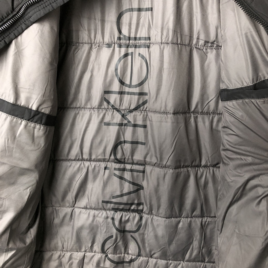 Calvin Klein padded puffer jacket, men's size L polyester black type Vintage Second Hand