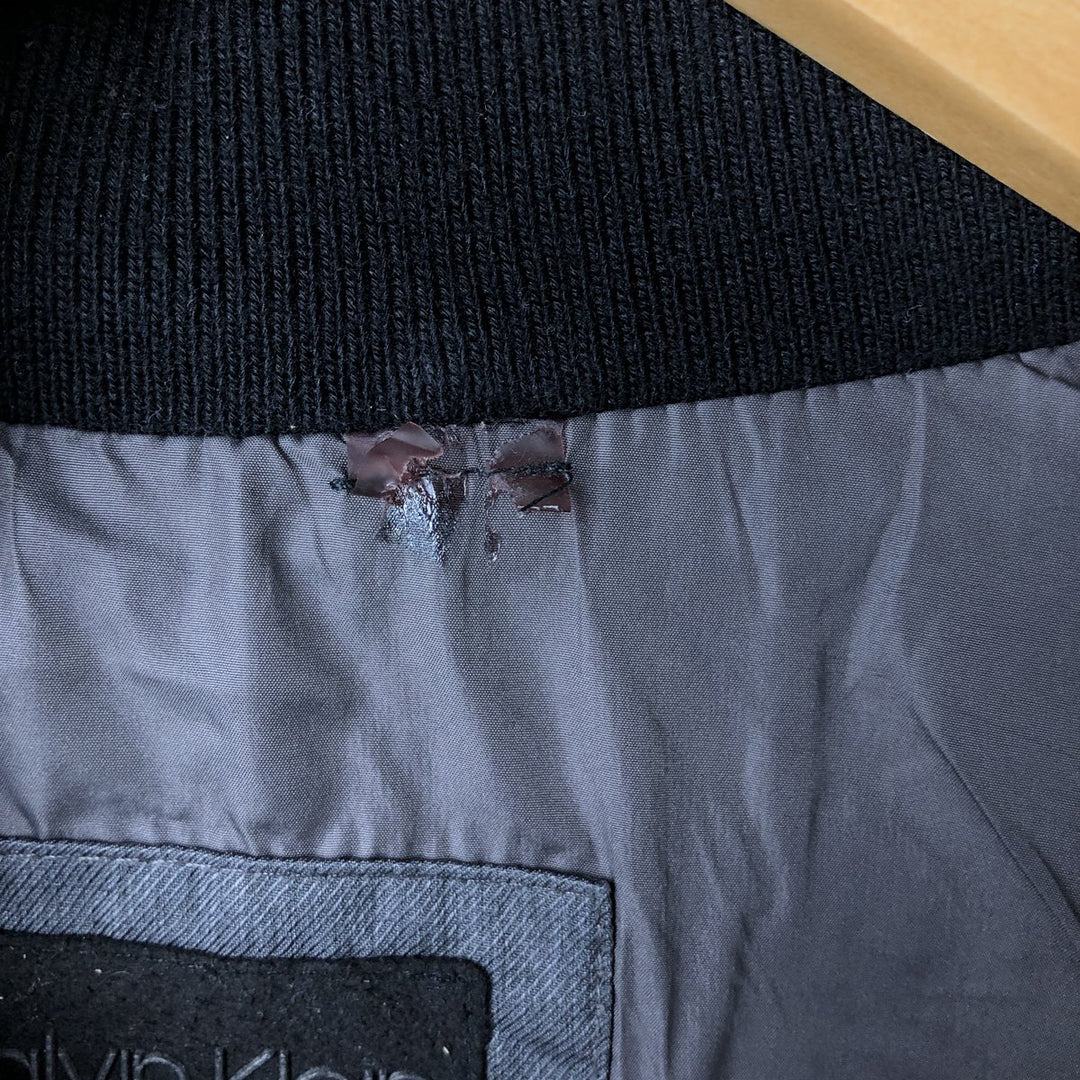 Calvin Klein padded puffer jacket, men's size L polyester black type Vintage Second Hand