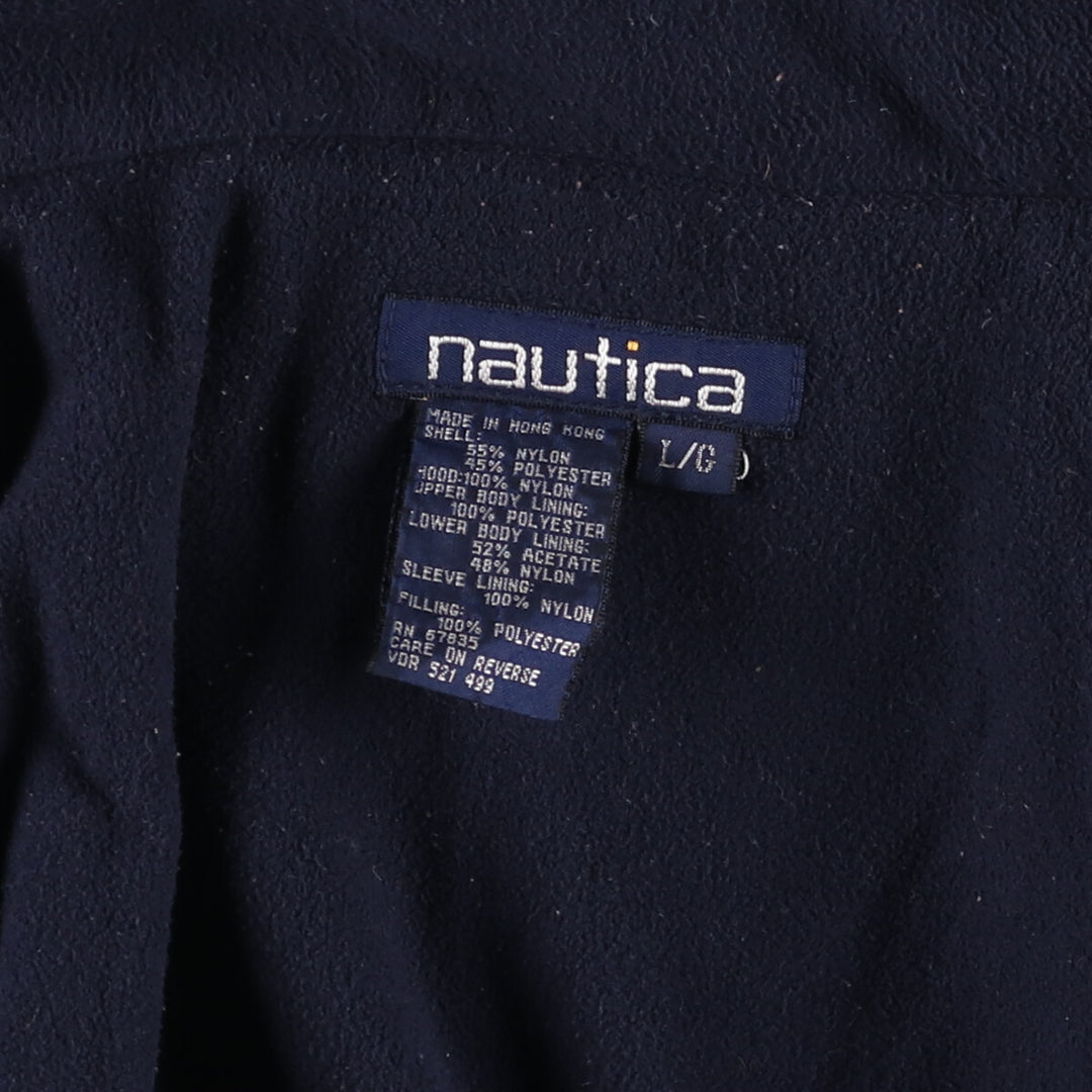 90'S Nautica puffer jacket, men's size L, vintage Nylon navy blue type Vintage Second Hand
