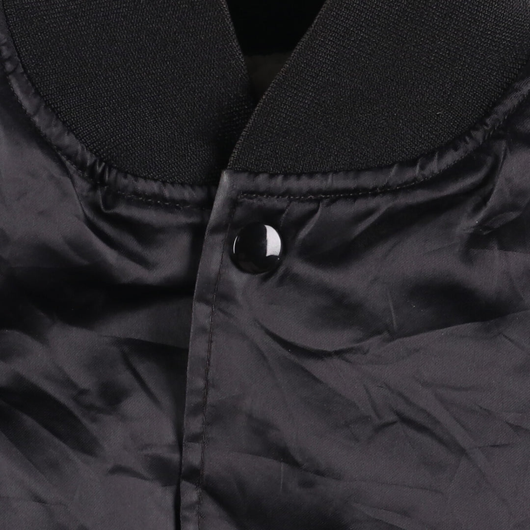 Vintage 1970'S Holloway padded nylon varsity jacket, award jacket, men's size XL Nylon black type Vintage Second Hand