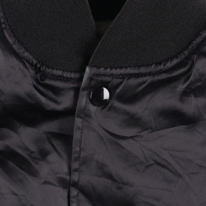 Vintage 1970'S Holloway padded nylon varsity jacket, award jacket, men's size XL Nylon black type Vintage Second Hand